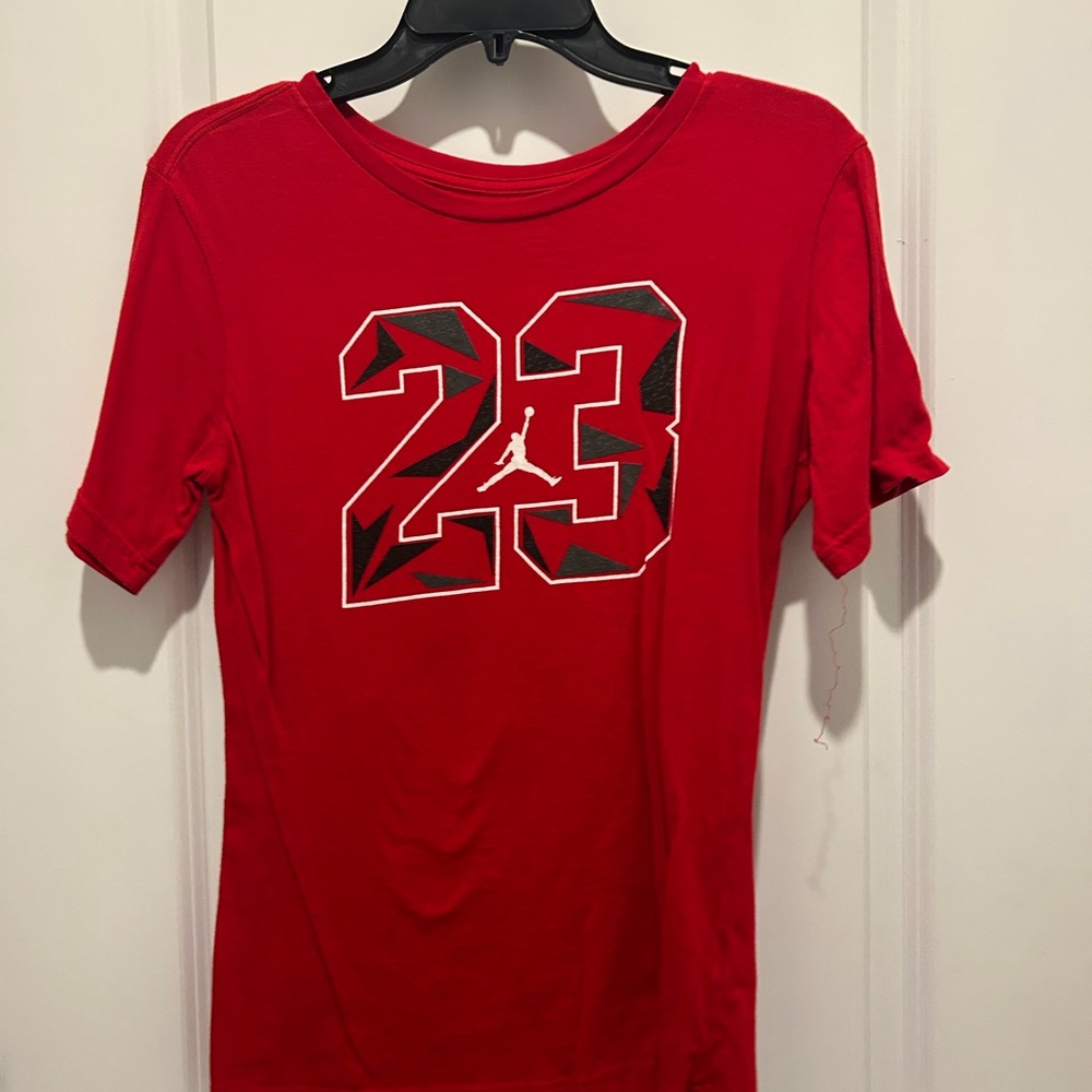 Jordan Red Graphic Tee with 23 Design